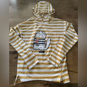 Souris Mini Striped cat hooded Shirt size 12 years